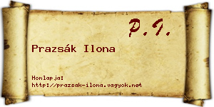 Prazsák Ilona névjegykártya